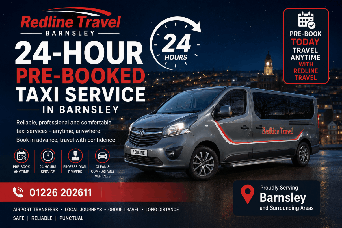Redline Travel Barnsley 24-hour pre-booked taxi service