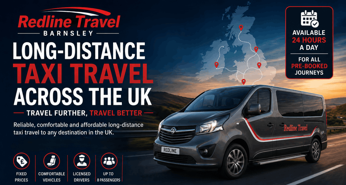 Redline Travel Barnsley long-distance taxi service travelling across the UK in a modern licensed vehicle