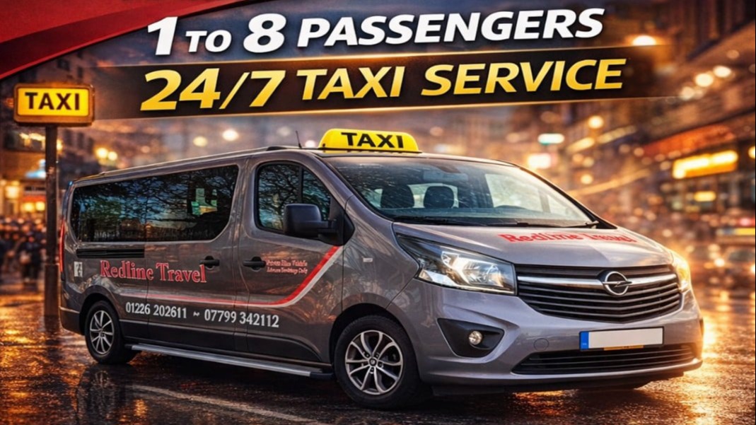 Redline Travel 24 7 private hire taxi driving in Barnsley Yorkshire